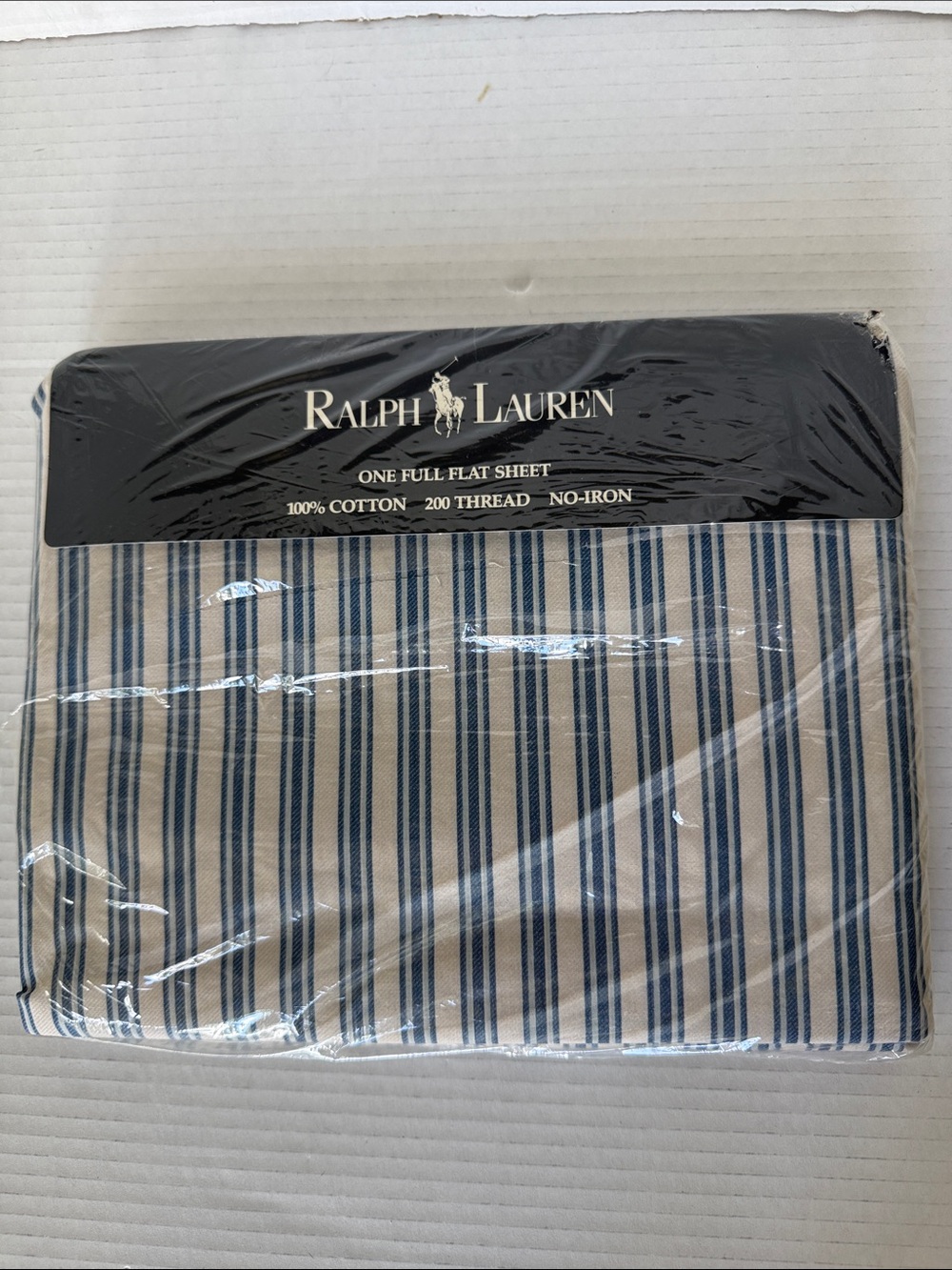 Ralph Lauren Home Collection Claudine Blue Flat Sheet Full Size **As Found** - Picture 3 of 6